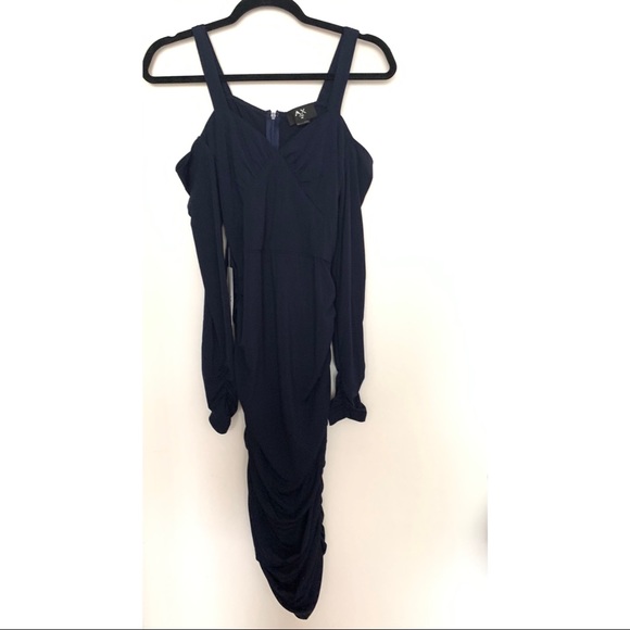 AX PARIS | Cold Shoulder Midi Dress Sz US 6 - Picture 4 of 6